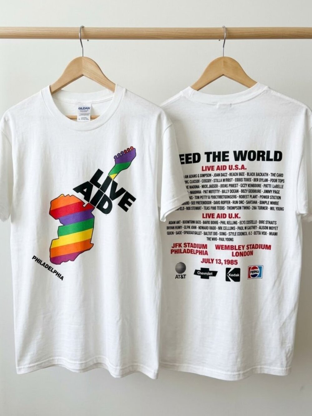 New Vintage Live Aid 1985 Philadelphia Concert T Shirt Reprint